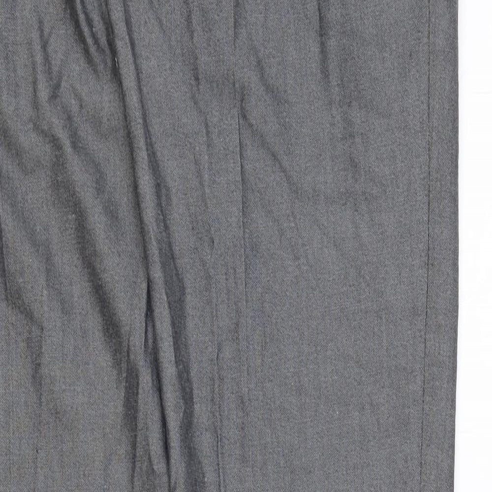 Preworn Mens Grey Polyester Trousers Size 30 in Regular Zip
