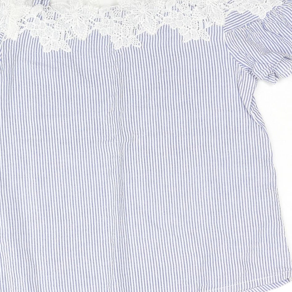 Womens UK Size 6 New Look Blue Basic Blouse