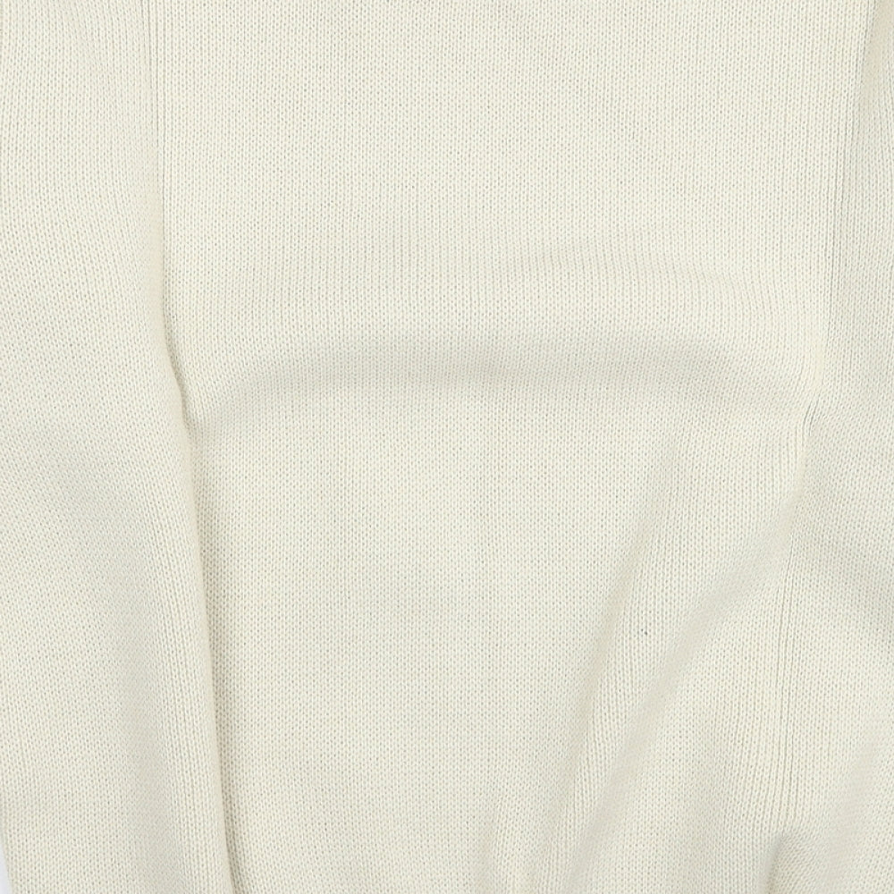 P.H.P Ren Womens Ivory Round Neck Acrylic Pullover Jumper Size L