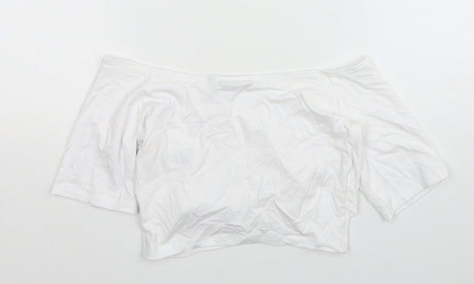 Womens UK Size 4 ASOS White Cropped T-Shirt