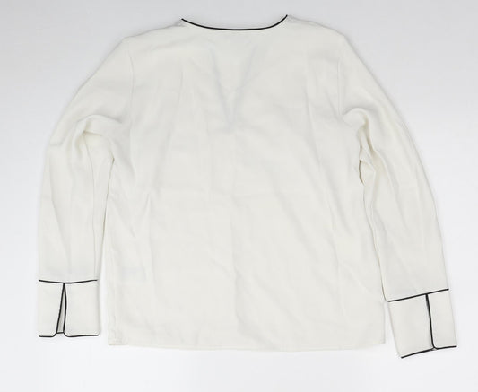 Womens UK Size 10 H&M White Basic Blouse