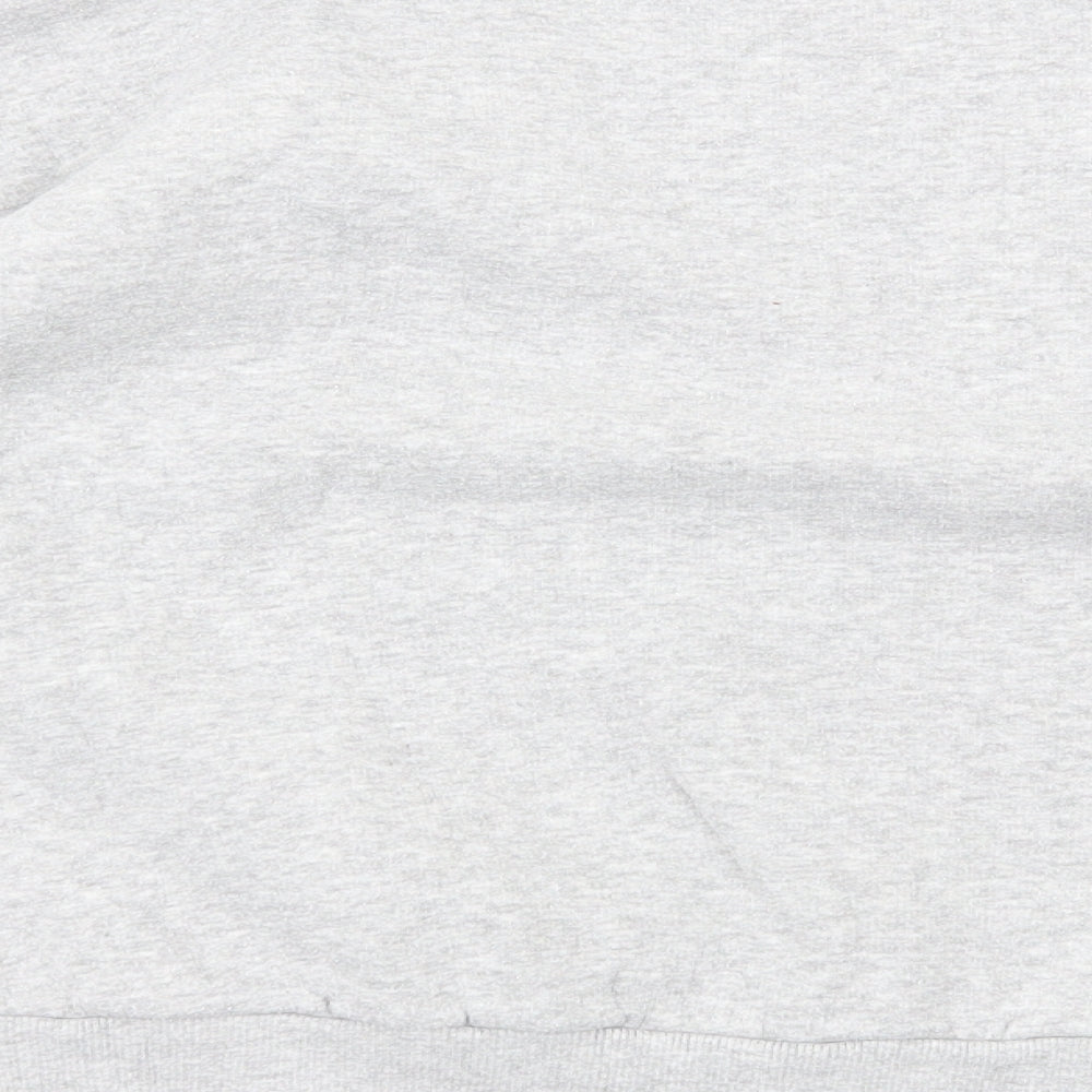 Boohoo Womens Grey Cotton Pullover Sweatshirt Size 6 Pullover - Love Heart