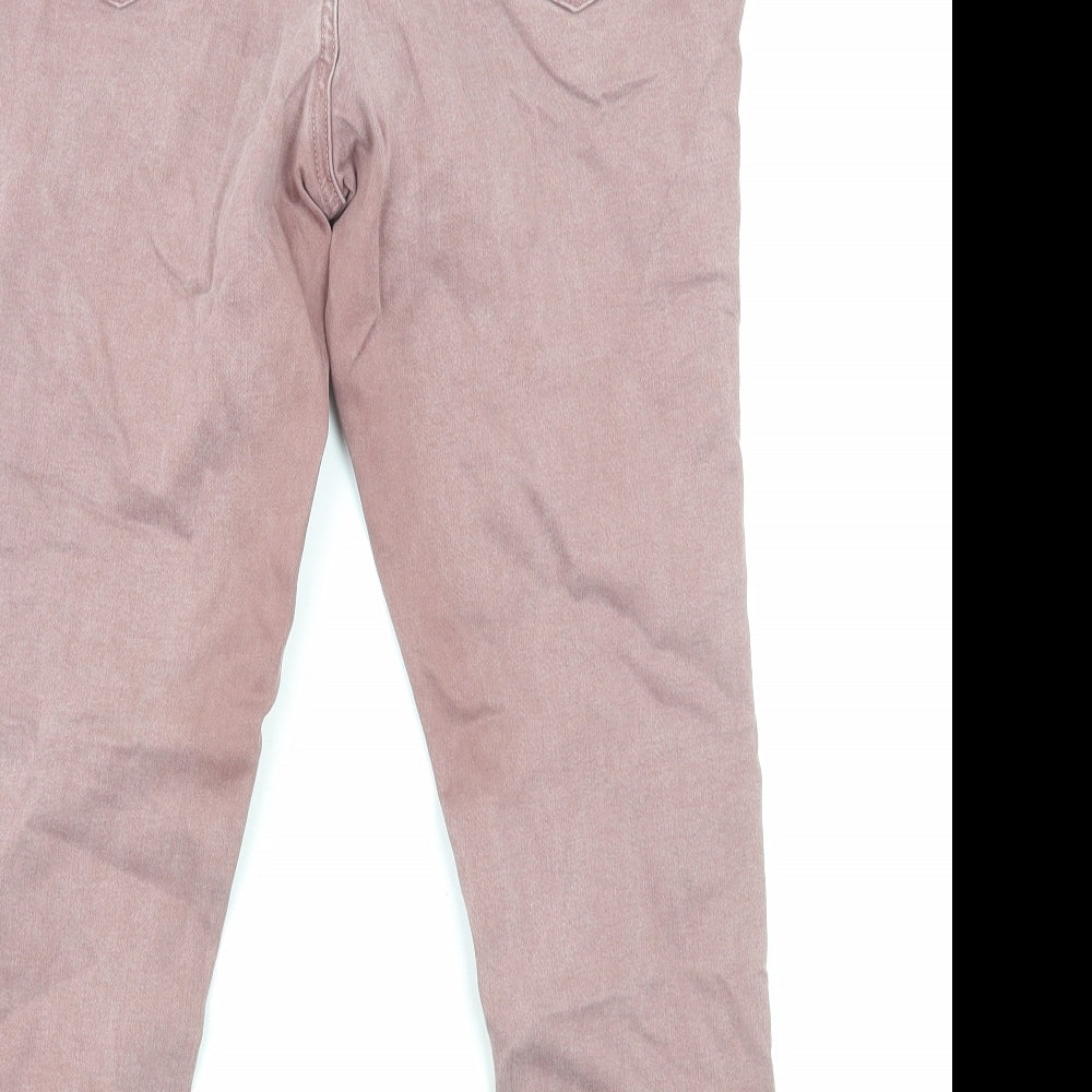 F&F Womens Brown Cotton Straight Jeans Size 10 Regular Zip