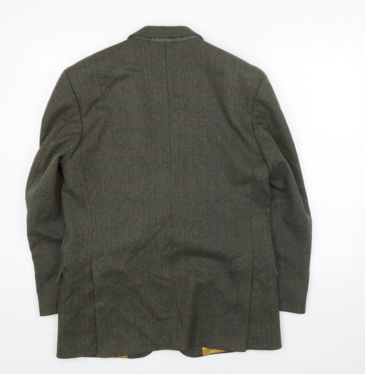 Saxony Mens Green Wool Jacket Blazer Size 40 Regular