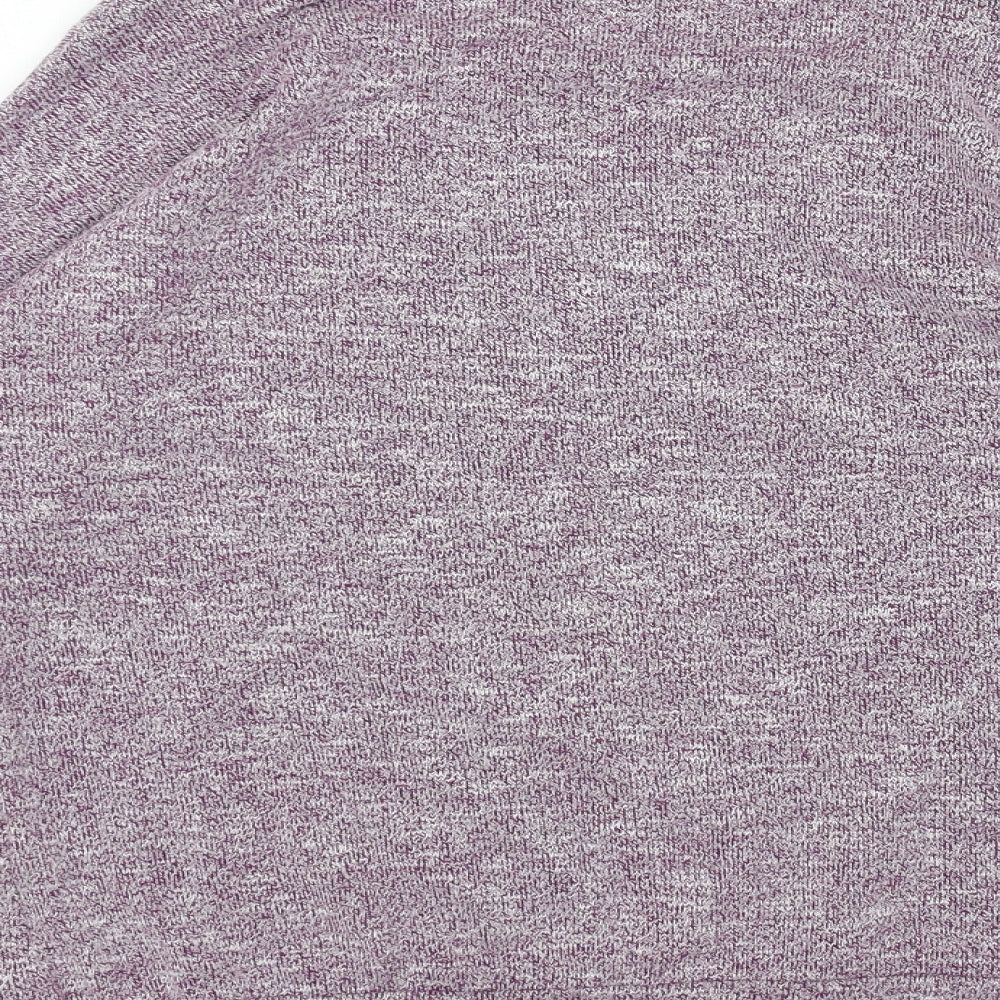 Daisylayla Womens Purple Boat Neck Viscose Pullover Jumper Size S - Fern Leaf Detail