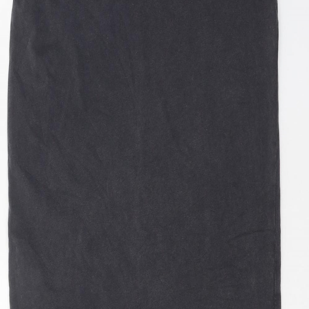 Marks and Spencer Girls Grey 100% Cotton T-Shirt Dress Size 9-10 Years Round Neck Pullover