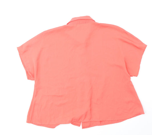 Womens UK Size 12 Atmosphere Orange Basic Button-Up