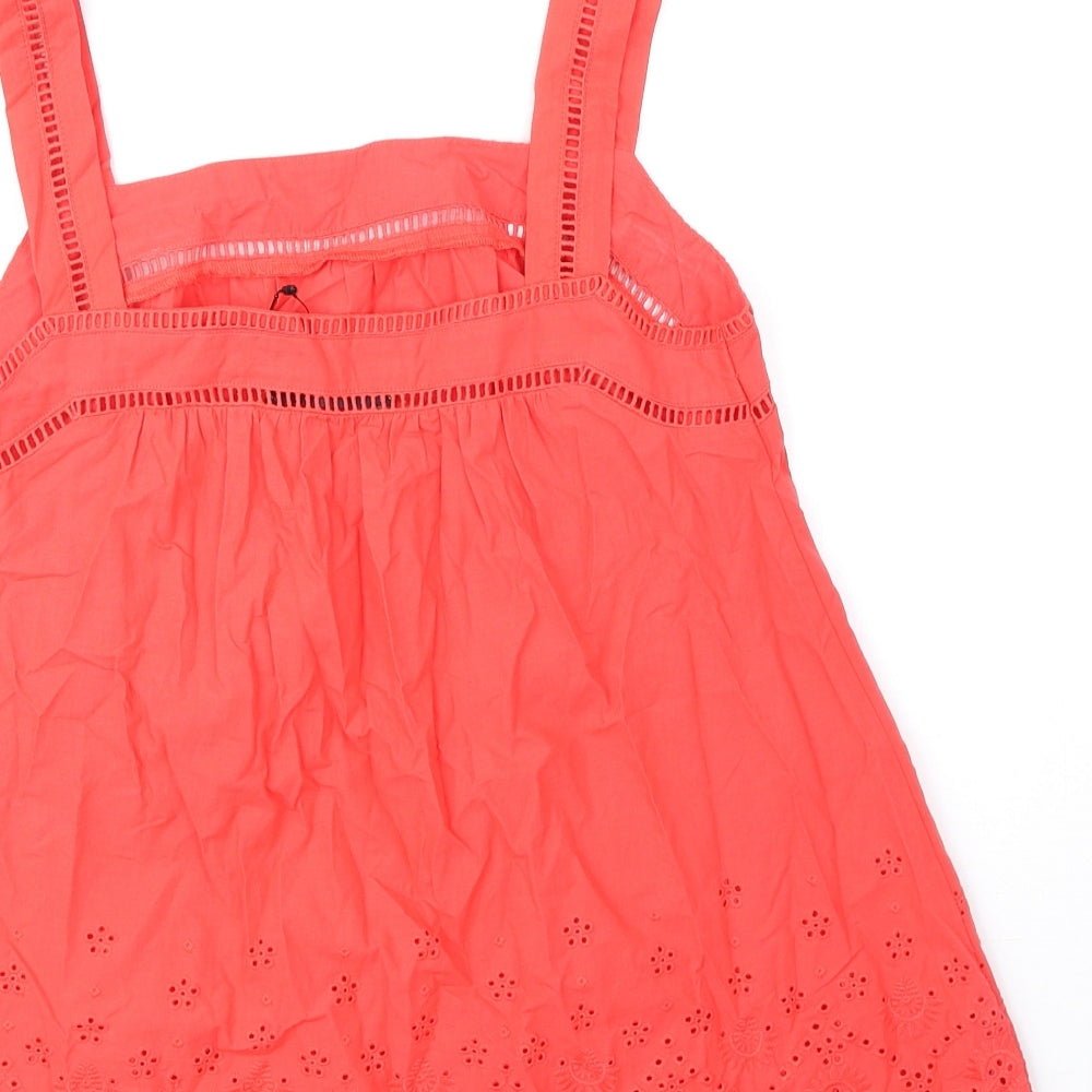 Womens UK Size 8 Marks and Spencer Orange Basic Tank