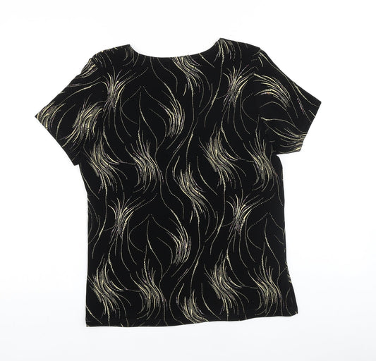 Womens UK Size S Saloos Black Basic T-Shirt