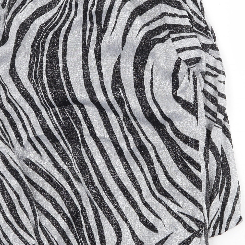 Womens UK Size 8 Preworn Silver Basic Blouse