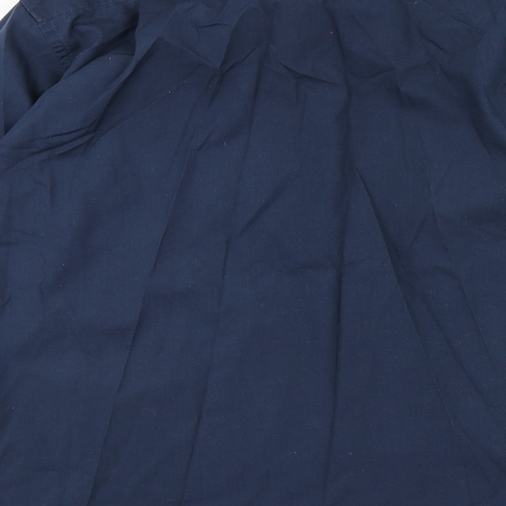 Mens UK Size 16.5 Peter England Blue Button-Up Long Sleeve Casual Shirt