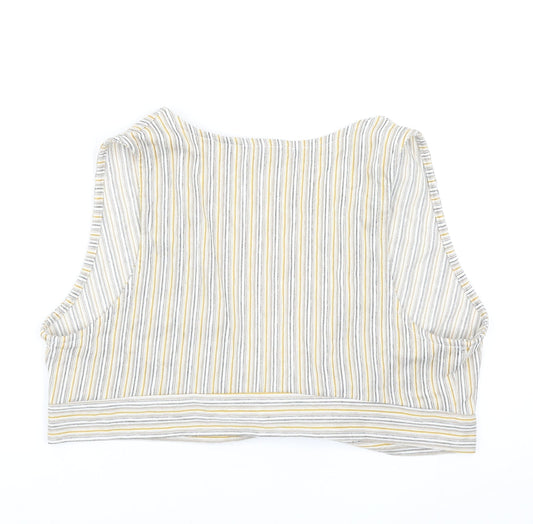 Womens UK Size XL Pull&Bear Multicoloured Cropped Tank