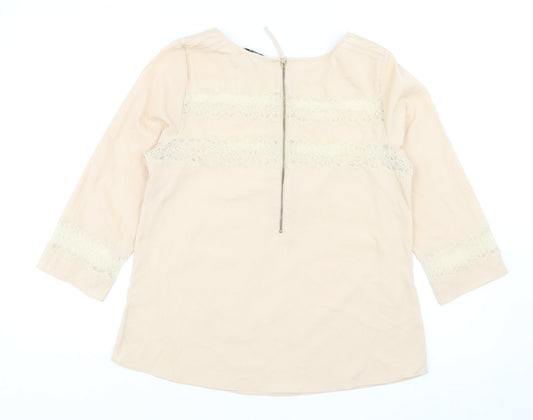 Womens UK Size 12 Oasis Beige Basic Blouse