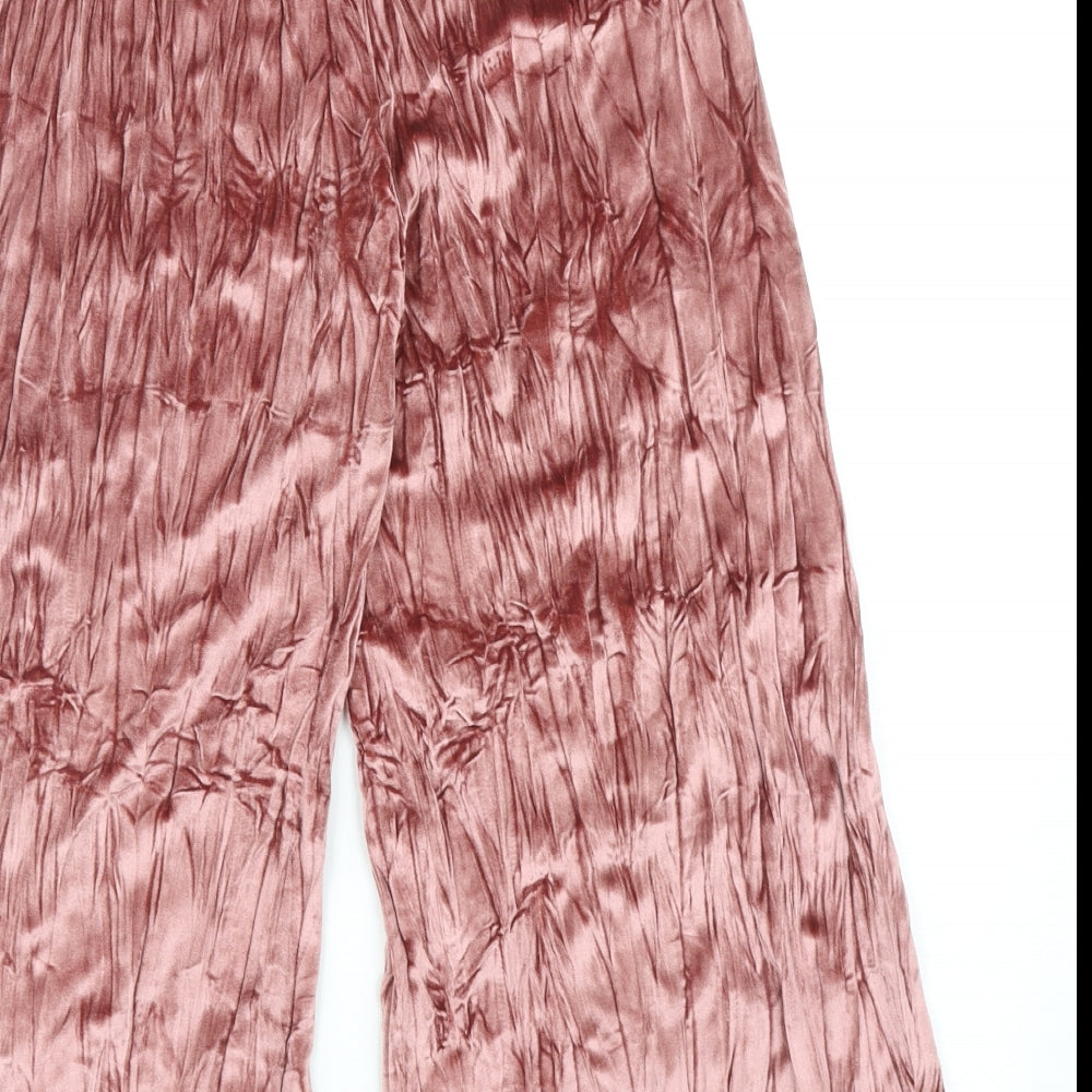 Topshop Womens Pink Polyester Dress Pants Trousers Size 6 Regular