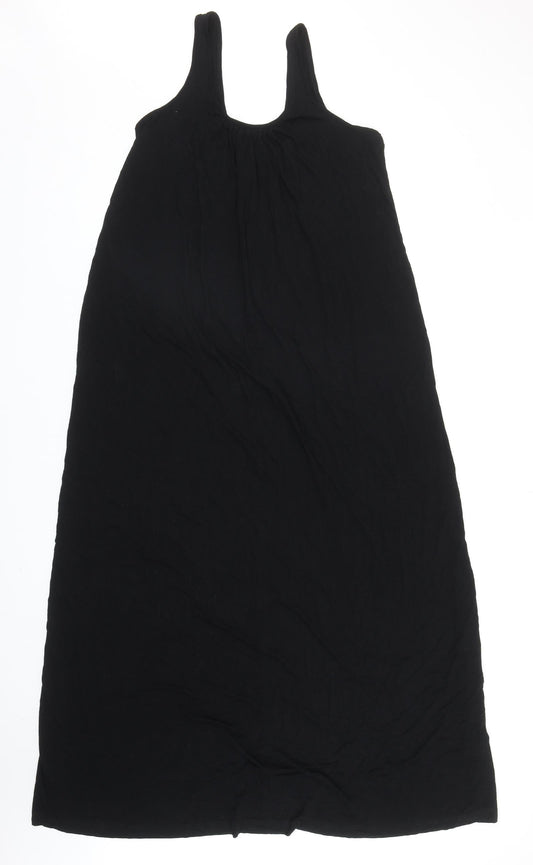 NEXT Womens Black Viscose Tank Dress Size 10 Scoop Neck Pullover