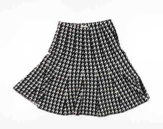 Sans Souci Womens Black Geometric Cotton Skater Skirt Size S