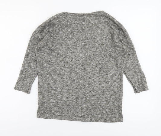 TU Womens Grey Boat Neck Viscose Pullover Jumper Size 8