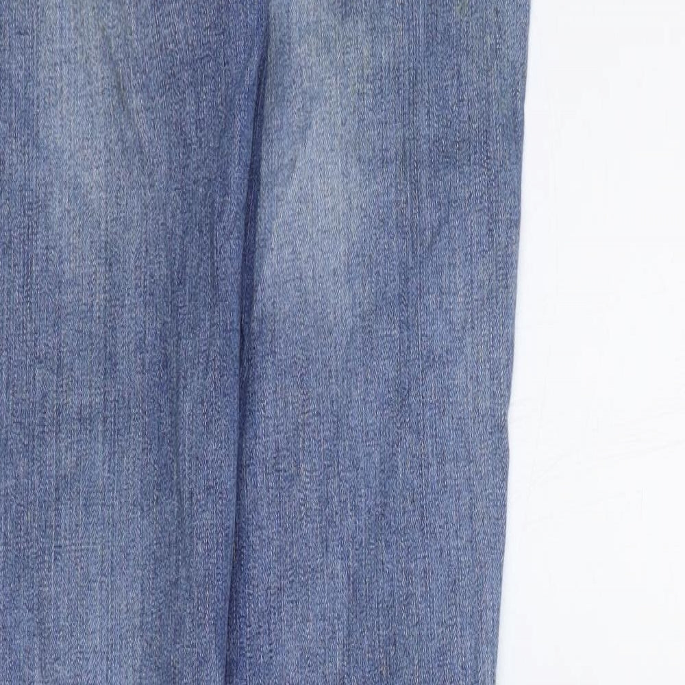 Zara Womens Blue Cotton Skinny Jeans Size 28 in Regular Button
