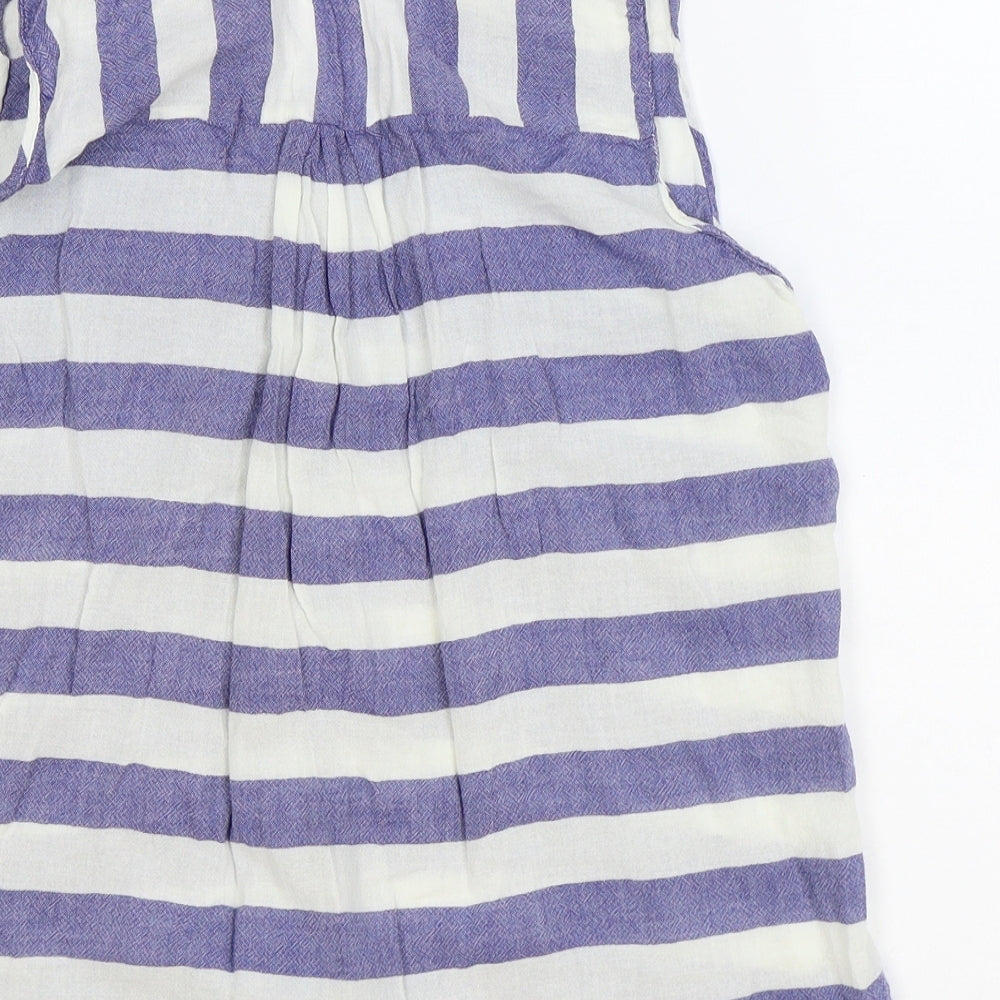 Womens UK Size XS Zara Blue Basic Button-Up