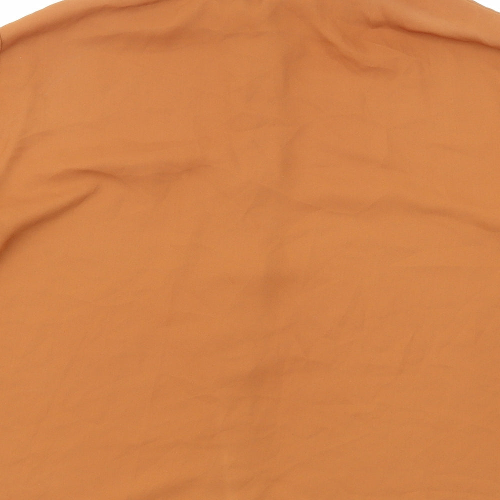 Womens UK Size M Love Brown Basic Button-Up