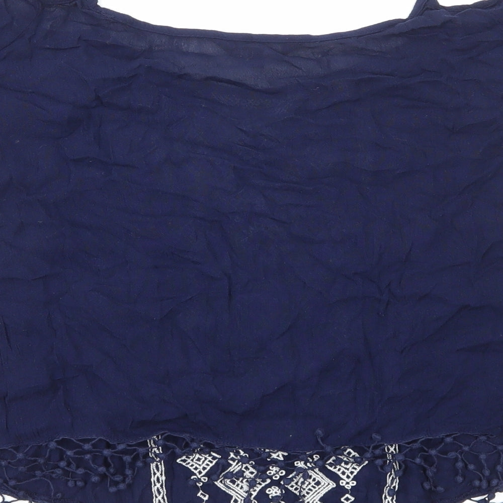 Womens UK Size 8 New Look Blue Basic Blouse