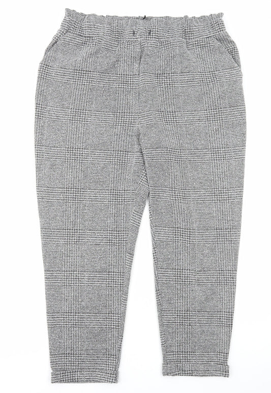Womens UK Size XL Preworn Regular Fit Dress Pants Grey Trousers