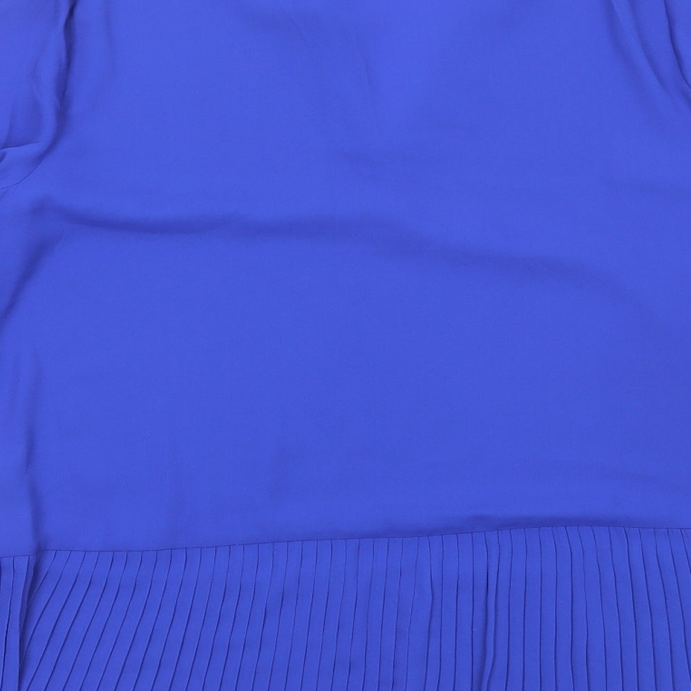 Capsule Womens Blue Polyester Basic Blouse Size 14 V-Neck