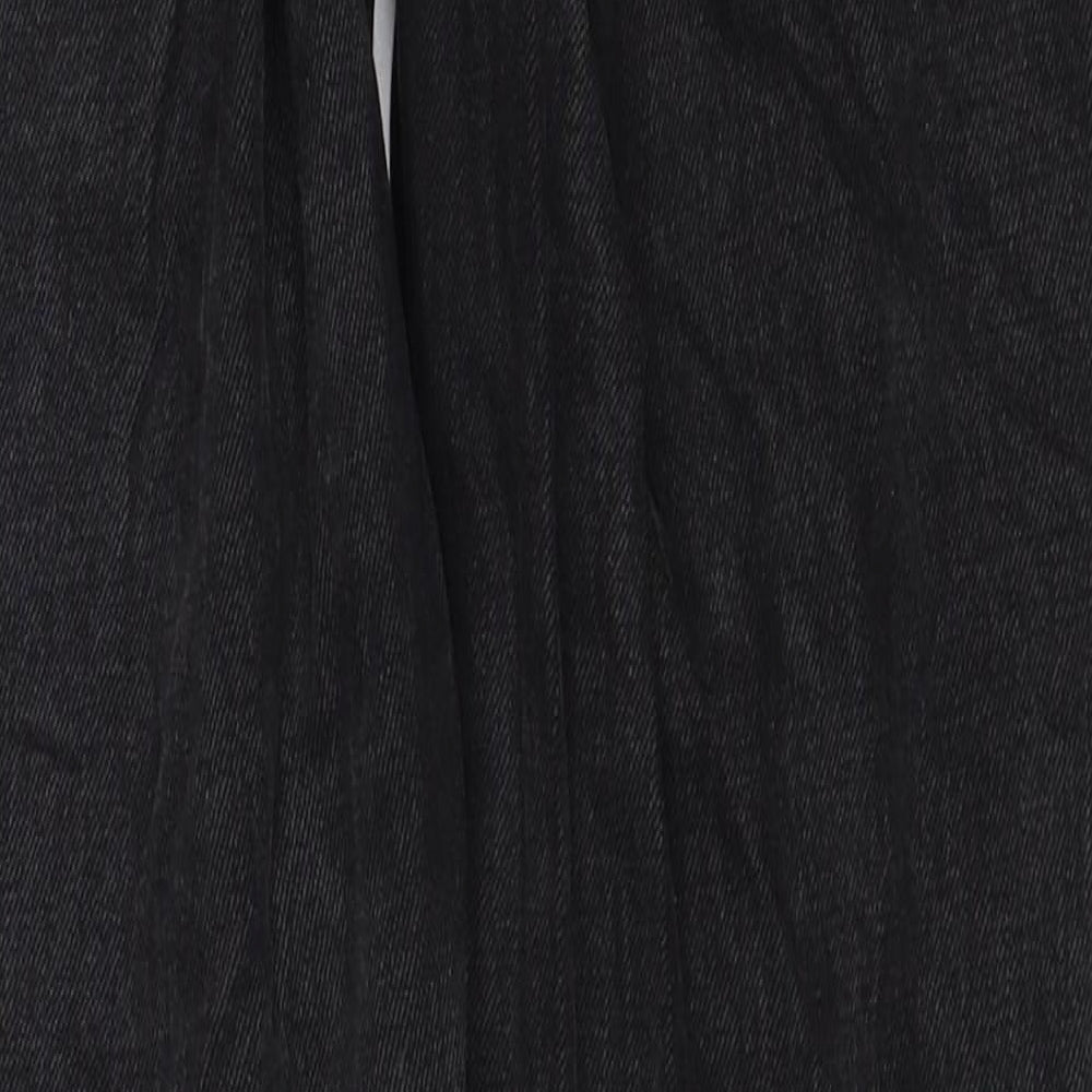 Topshop Womens Black Cotton Straight Jeans Size 26 in L34 in Regular Zip