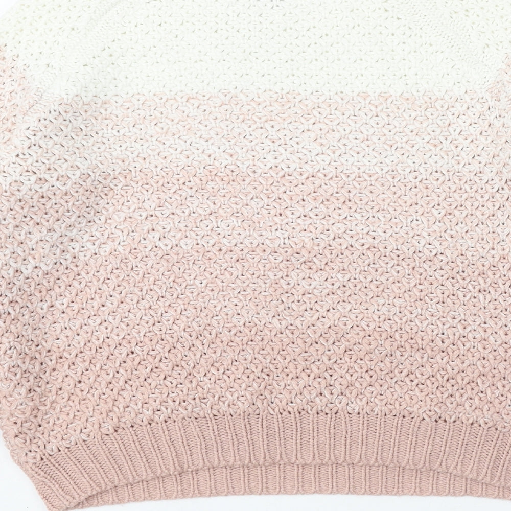 Red Herring Womens Pink Scoop Neck Acrylic Pullover Jumper Size 8