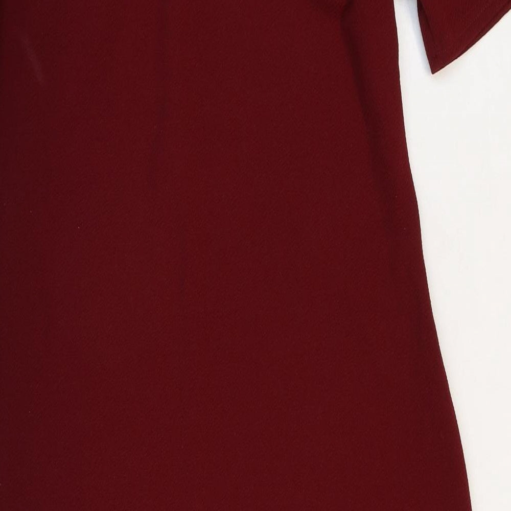 Dorothy Perkins Womens Red Polyester Bodycon Size 12 Boat Neck Button