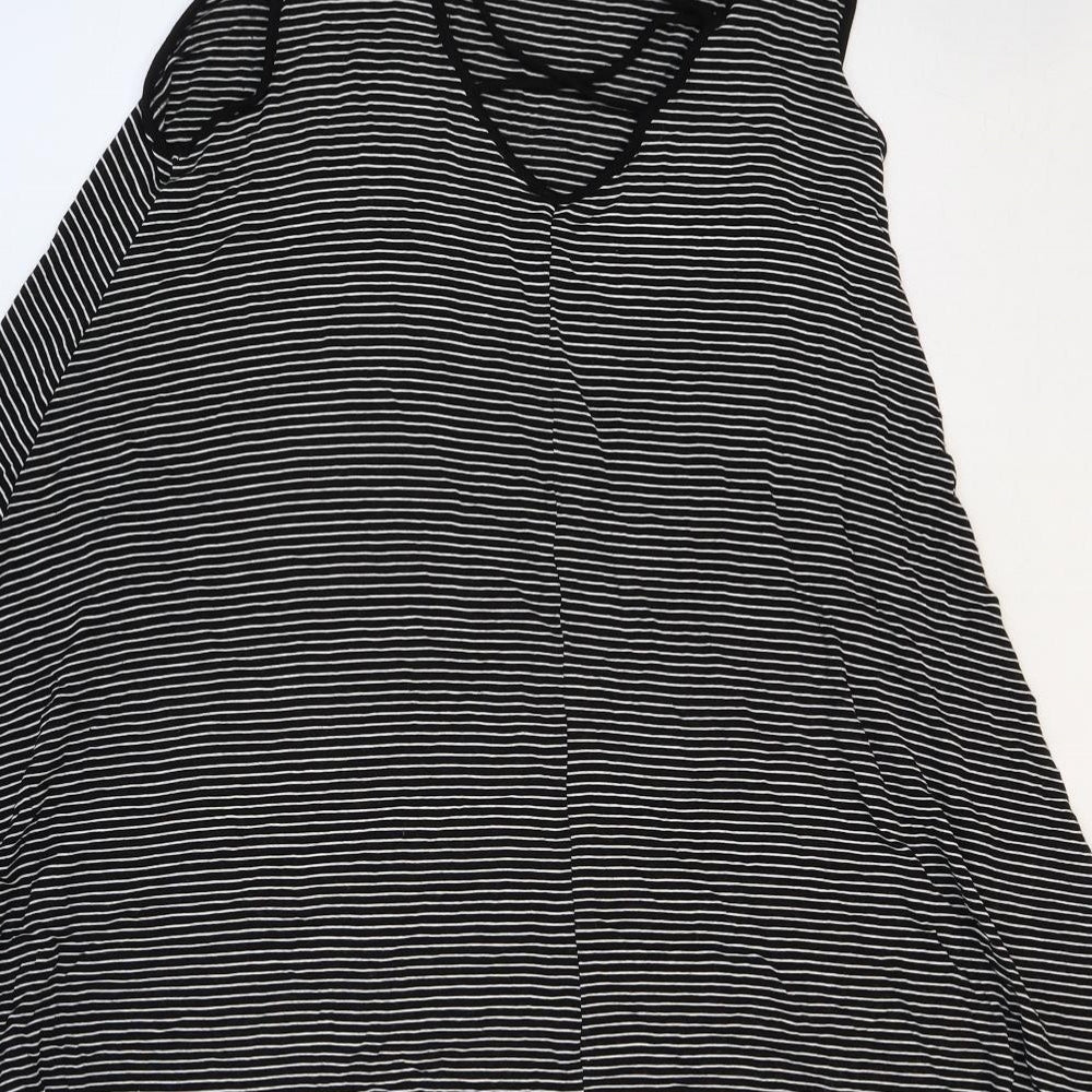 Heart Hips Womens Multicoloured Striped Rayon Trapeze & Swing Size S Scoop Neck Pullover
