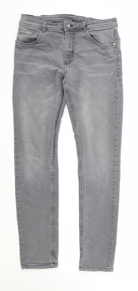 Womens UK Size 8 Avenue Regular Fit Grey Trousers