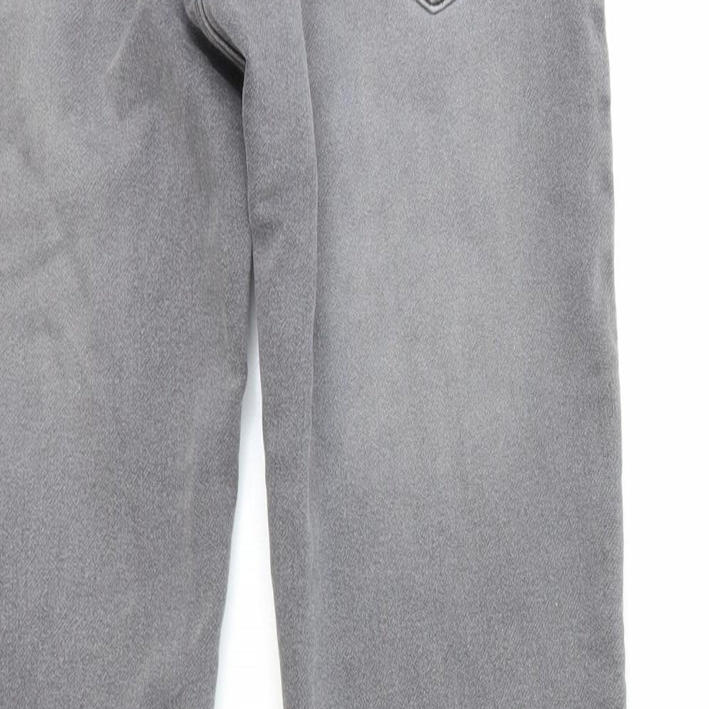 Avenue Womens Grey Polyester Trousers Size 8 Regular Button