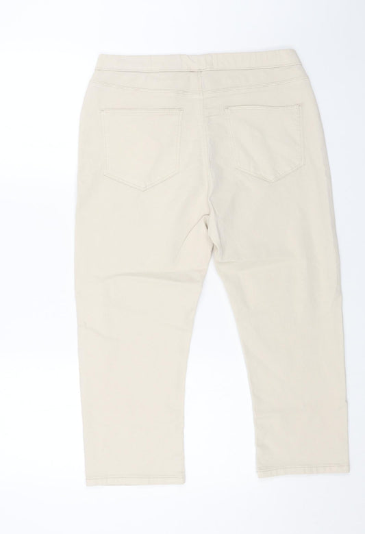 365 Womens Beige Cotton Jegging Jeans Size 14 L20 in Regular