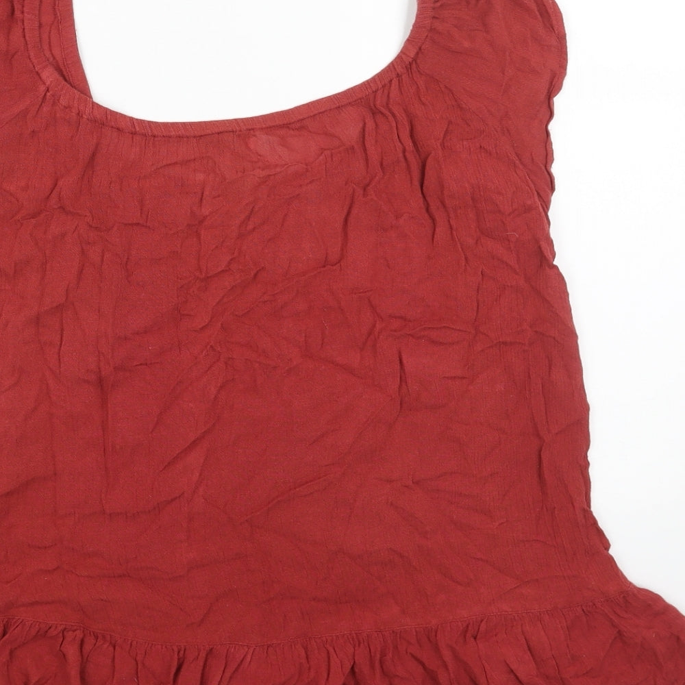 Womens UK Size 8 intuition Red Basic Blouse