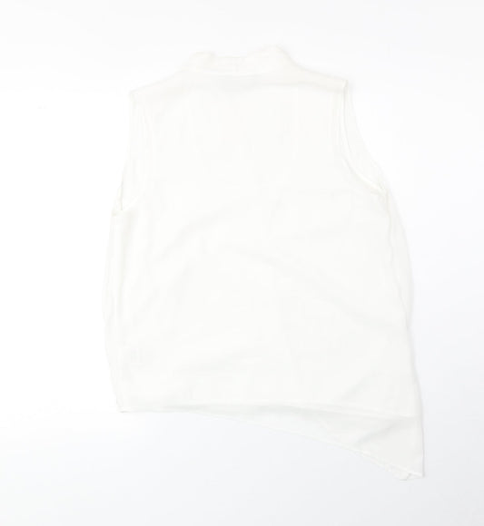 Womens UK Size 10 Decjuba White Basic Tank
