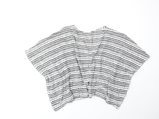 George Womens Grey V-Neck Geometric Viscose Cardigan Jumper Size 10