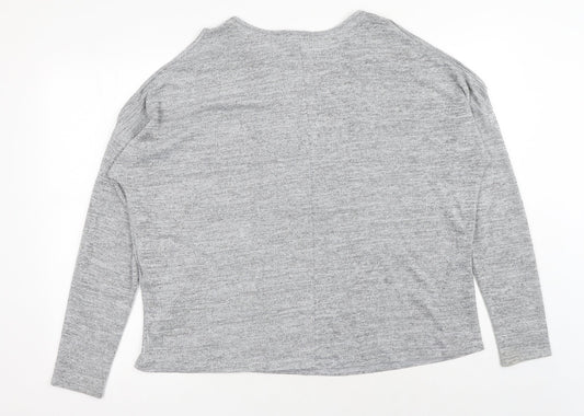 Womens UK Size L New Look Grey Basic Blouse