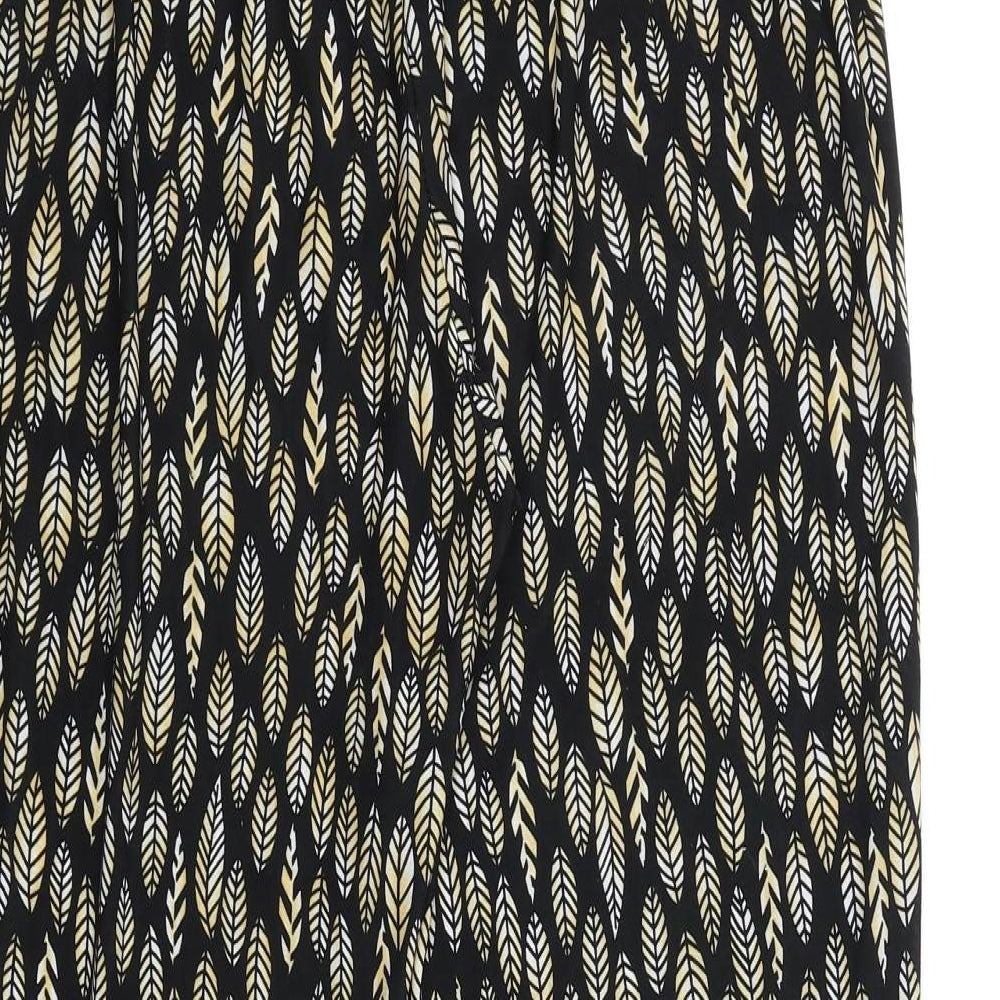Womens UK Size M Preworn Regular Fit Black Trousers