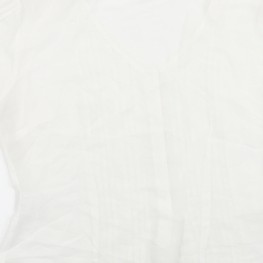Precis Womens White Polyester Basic Blouse Size 12 V-Neck