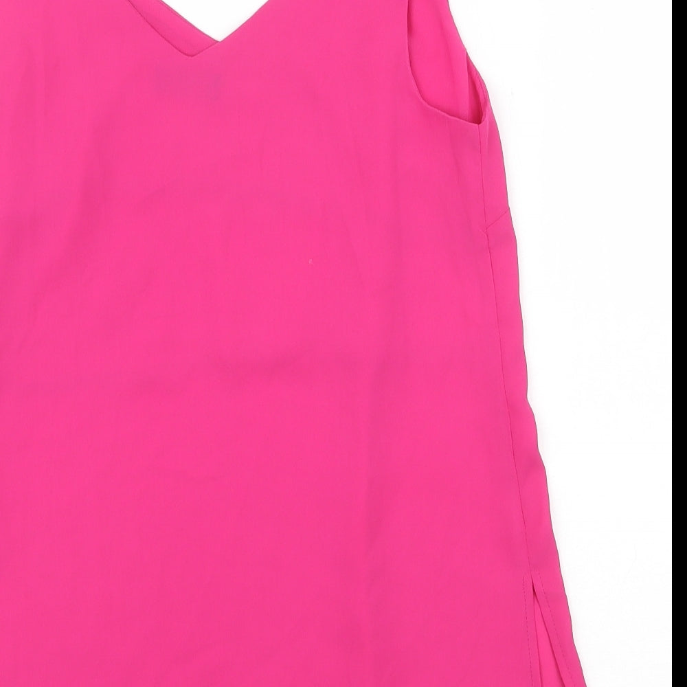 Papaya Womens Purple Polyester Basic Tank Size 10 V-Neck