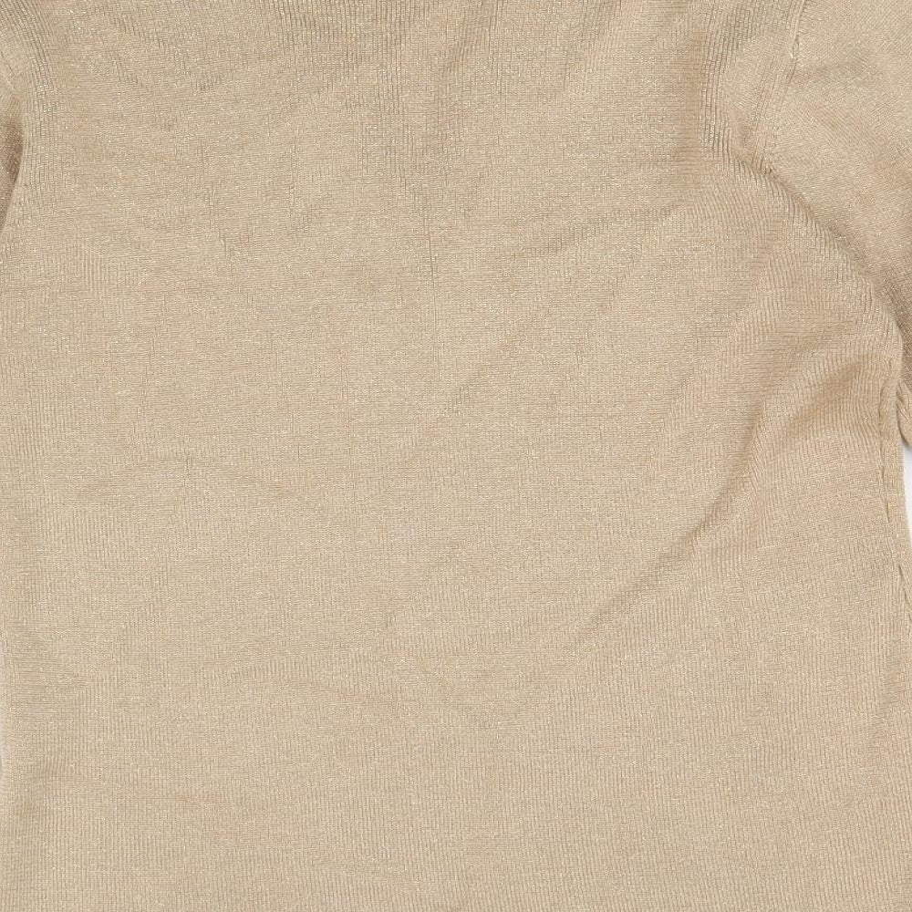 Womens UK Size 8 Emreco Gold Cardigan Jumper