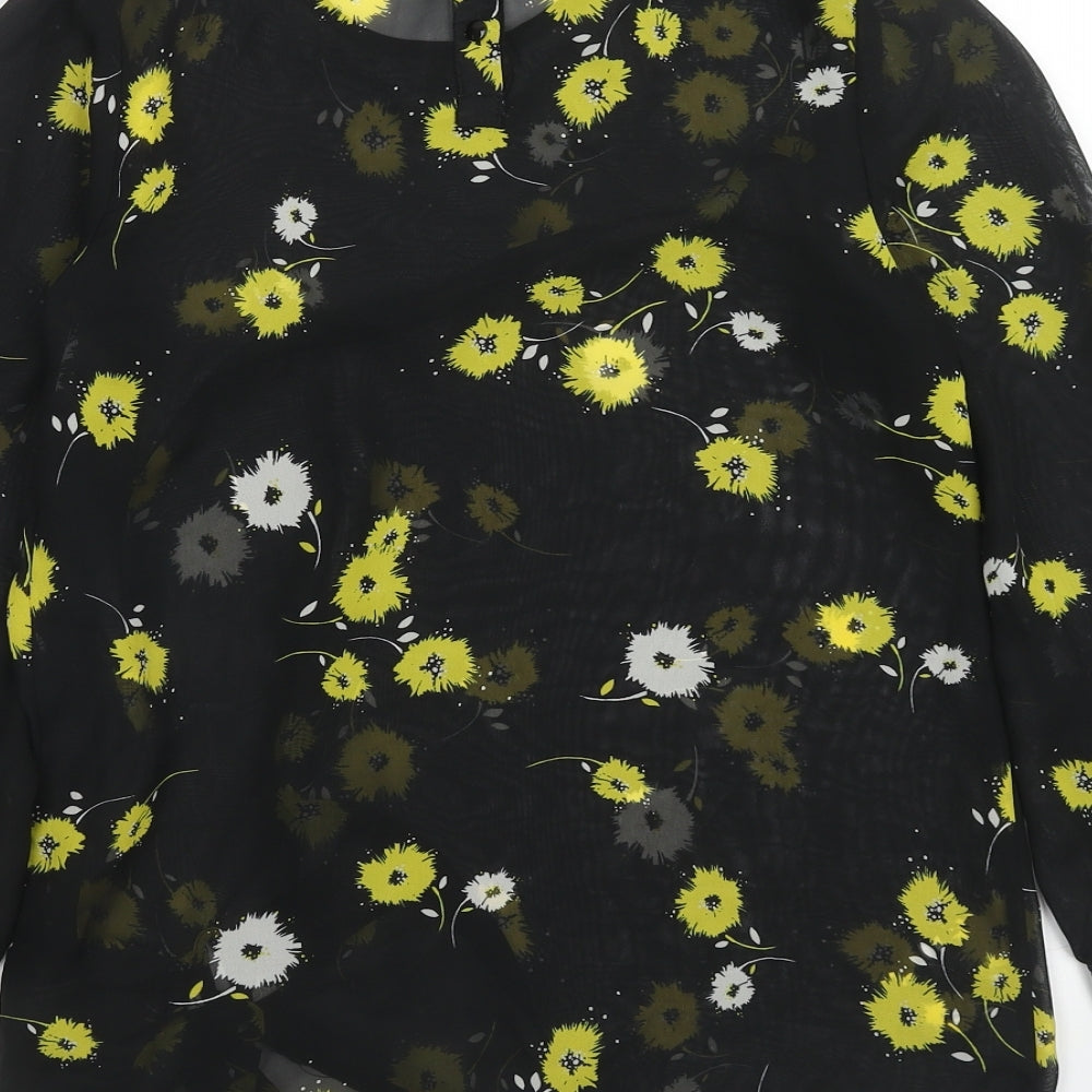 Womens UK Size 10 New Look Black Basic Blouse