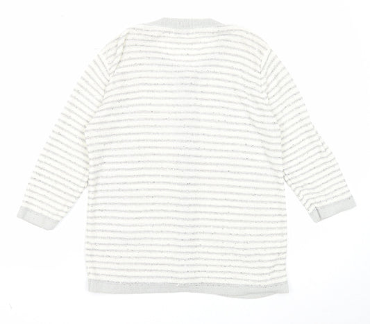 Womens UK Size M Fay Louise White Cardigan Jumper