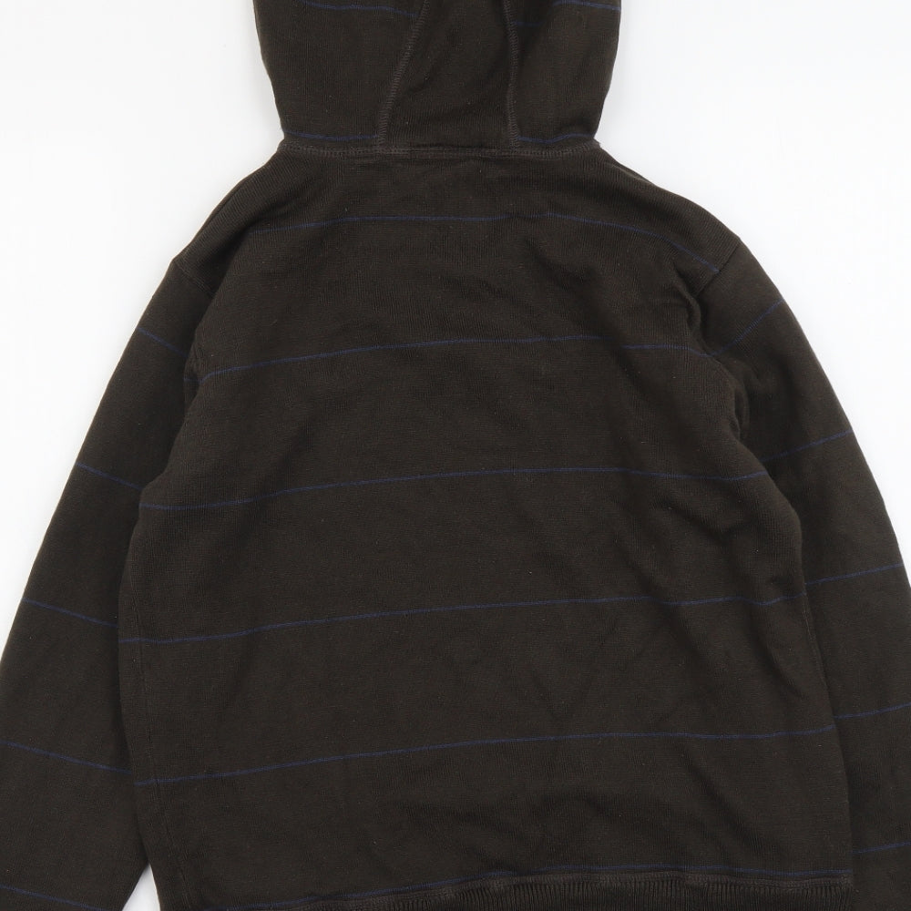 Burton Mens Brown Round Neck Striped Acrylic Pullover Jumper Size S Long Sleeve