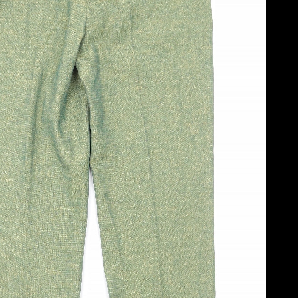 Womens UK Size 12 Preworn Regular Fit Green Trousers