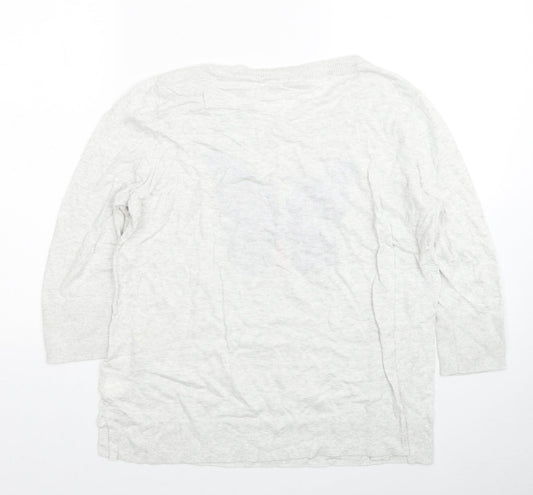 Gap Womens Grey Round Neck Cotton Pullover Jumper Size M