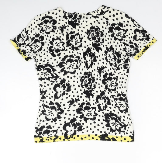 Precis Womens Multicoloured Floral Viscose Basic T-Shirt Size XS Round Neck