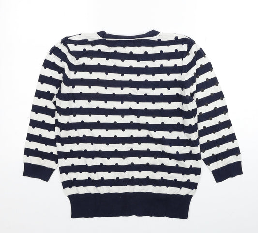 Country Casuals Womens Beige Round Neck Geometric Viscose Pullover Jumper Size M