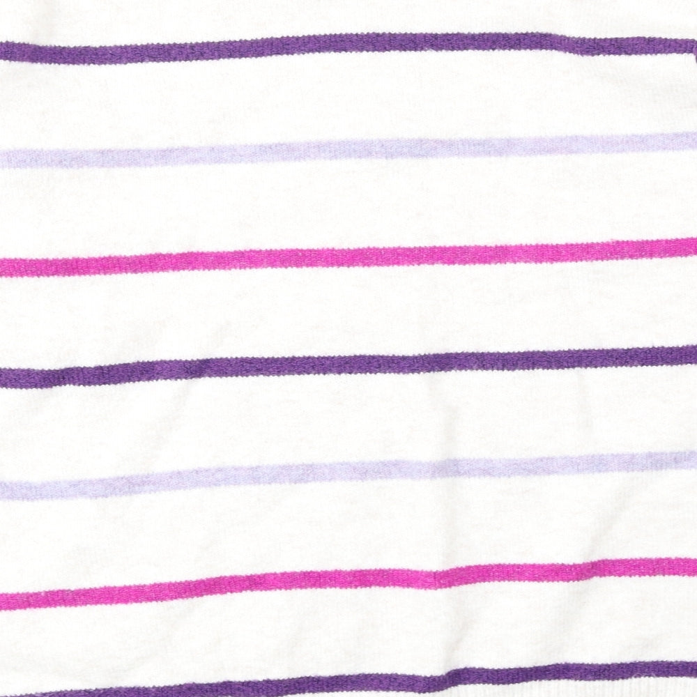 TU Womens Purple Mock Neck Striped Acrylic Pullover Jumper Size 12